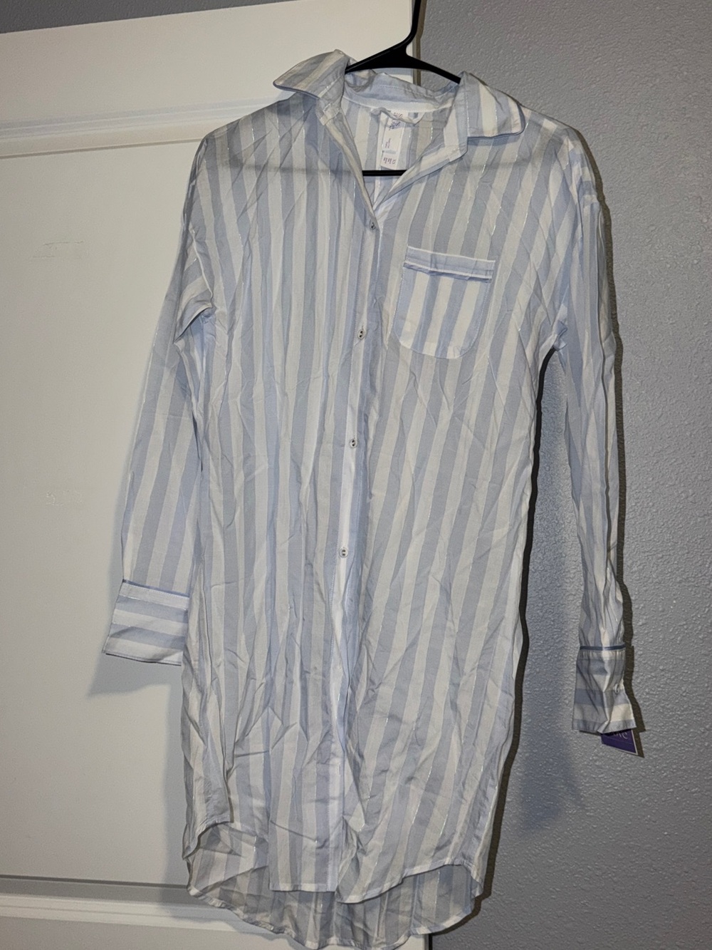 Light Blue & White Striped Button-Up sleeper